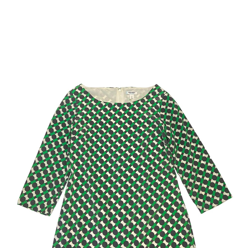 Shift Dress Womens Old Navy Polka Dot Dress Green - Picture 3 of 16